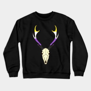 Nonbinary Pride Deer Skull Crewneck Sweatshirt